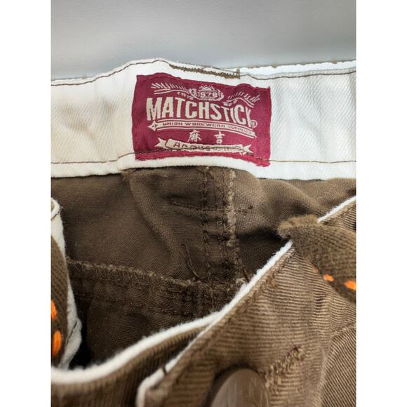 Vtg Matchstick Union Workwear Supplies Brown Cargo Pants Men’s Sz 38 Utility - Picture 2 of 8